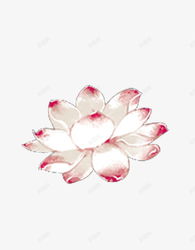 莲花如梦png免抠素材_新图网 https://ixintu.com 中国风 少女 水墨 粉色 荷花