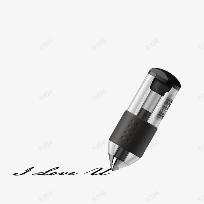 碳素笔写字png免抠素材_新图网 https://ixintu.com 写字 模型 碳素笔 黑色