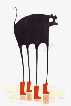 穿靴子插画穿靴子的黑猫高清图片