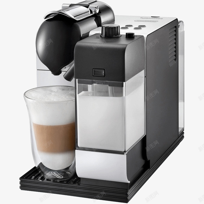 黑白咖啡机png免抠素材_新图网 https://ixintu.com 产品实物 厨房小家电 咖啡机 家用电器 小家电 饮料