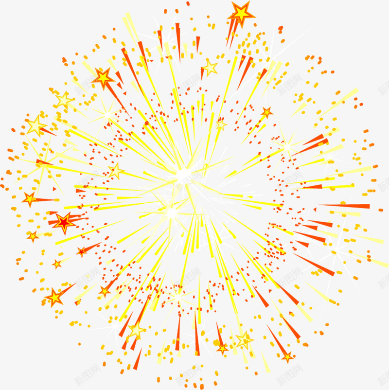 金色烟花星星国庆png免抠素材_新图网 https://ixintu.com 国庆 星星 烟花 金色