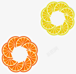 创意橘子圆圈素材