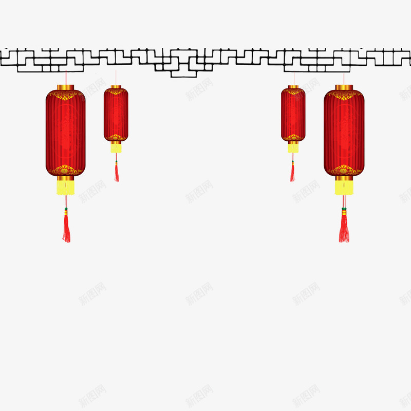 装饰图案红灯笼png免抠素材_新图网 https://ixintu.com 仿古框 灯笼 红灯笼 红色