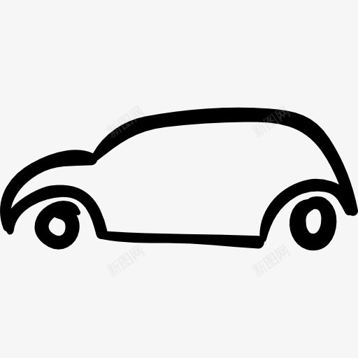 汽车手绘图形图标png_新图网 https://ixintu.com 手工绘制的轮廓 汽车 车辆 运输