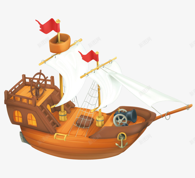 手绘帆船模型工具png免抠素材_新图网 https://ixintu.com 帆船png 手绘帆船 矢量帆船 矢量帆船png 航海工具