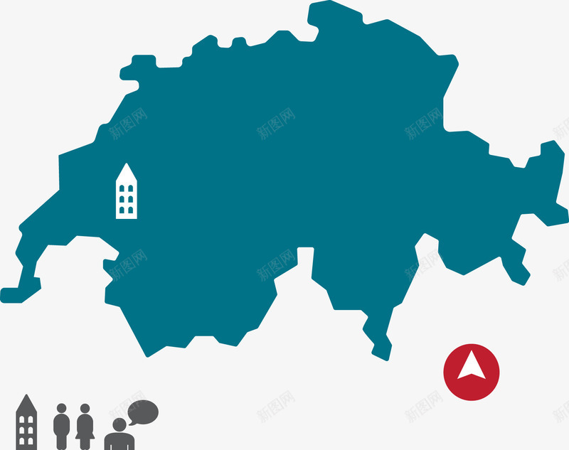 瑞士地图png免抠素材_新图网 https://ixintu.com 度假 扁平化 旅游