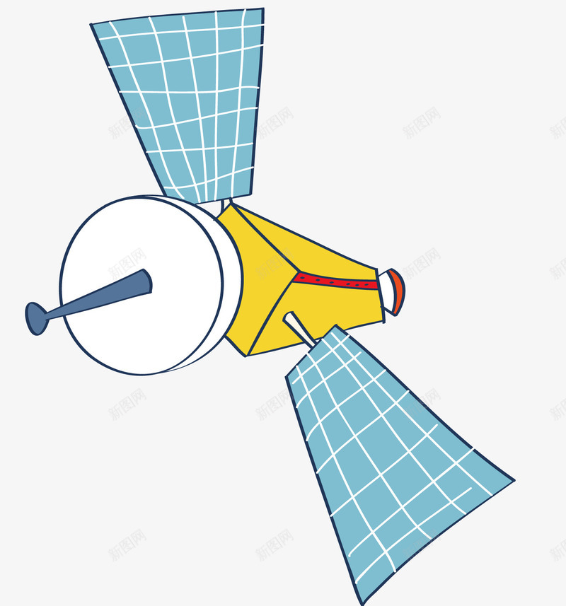 一个卡通飞行器png免抠素材_新图网 https://ixintu.com 卡通 卡通物品 天空 格子 蓝色翅膀 飞行器 黄色