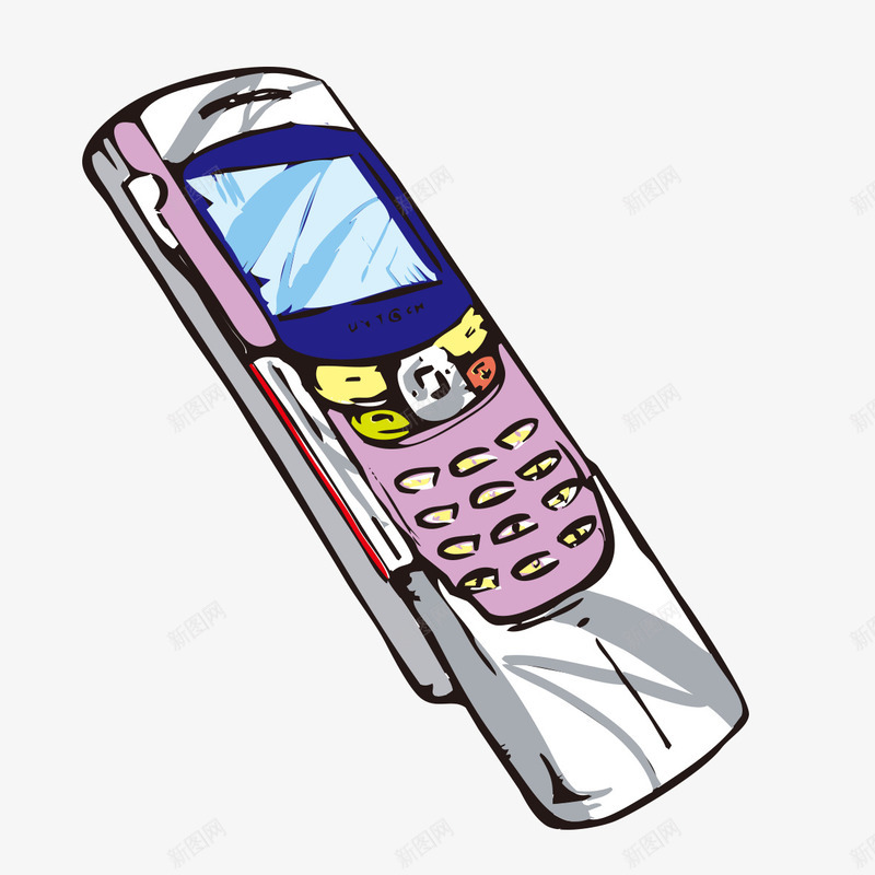 手绘卡通手机模型png免抠素材_新图网 https://ixintu.com 卡通手机 手机 手机模型 手绘手机