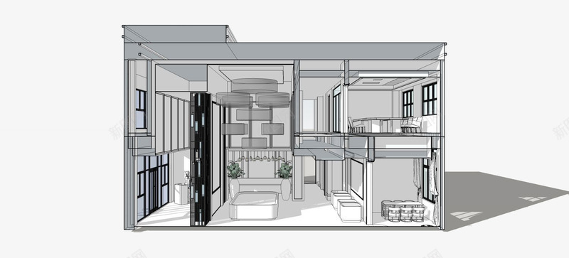 房屋建模cad硬装草图模型png免抠素材_新图网 https://ixintu.com cad cad模型 平面设计模型 建模雏形 房屋设计 硬装软件 草图