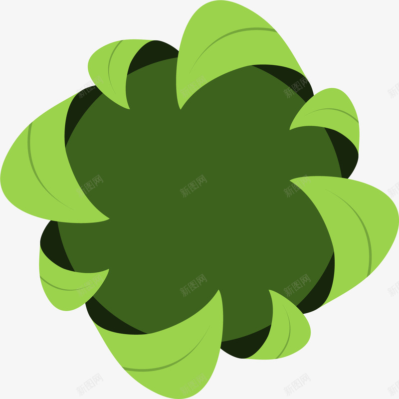 绿色简约植物圆圈png免抠素材_新图网 https://ixintu.com 免抠PNG 圆圈 树叶 植物 清新 简约 绿色 边框纹理
