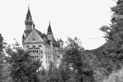 城堡风景黑白素材