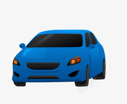 小车扁平化卡通蓝色汽车矢量图图标高清图片