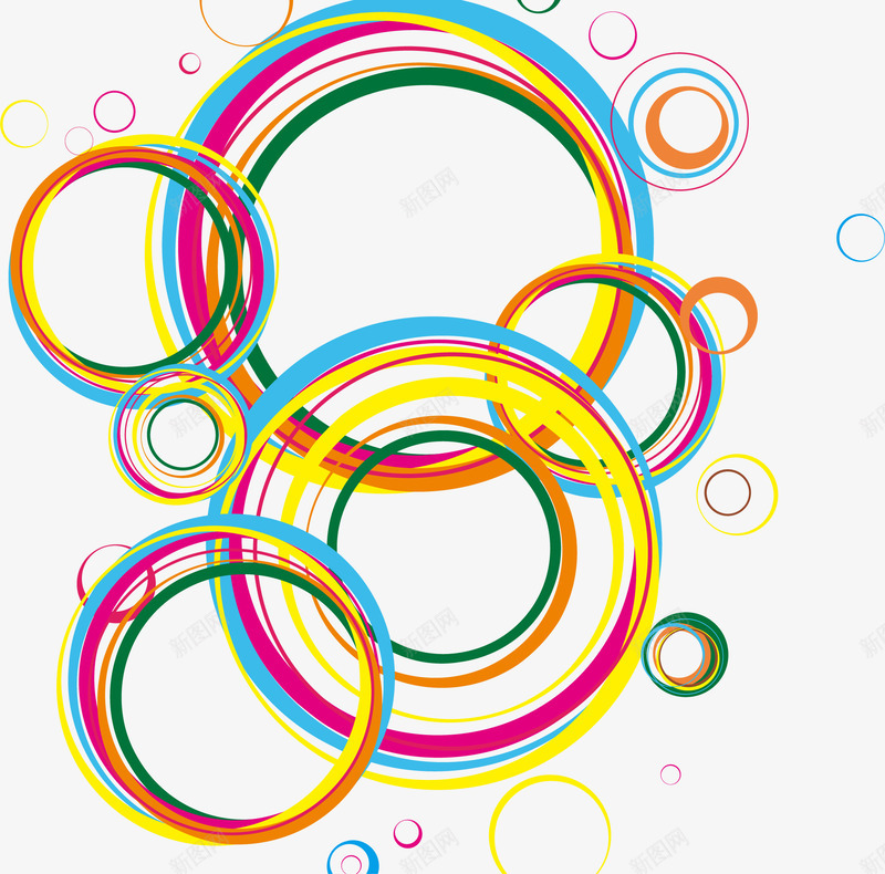 手绘彩色圆圈图案矢量图ai免抠素材_新图网 https://ixintu.com 图案 彩色圆圈 手绘 矢量图