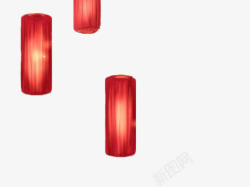 圆柱形红色灯笼素材