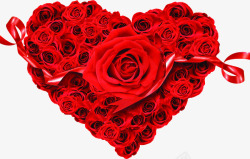 红色爱心玫瑰海报背景七夕情人节素材