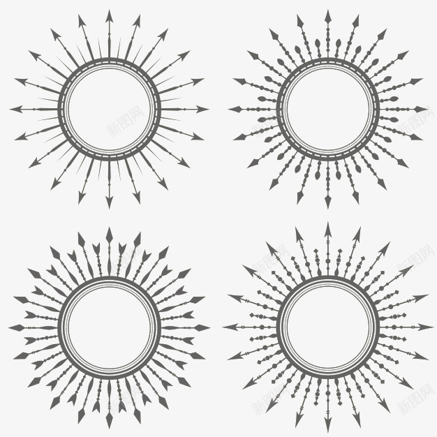 箭头的各种png免抠素材_新图网 https://ixintu.com 发射 发散 圆圈 箭头