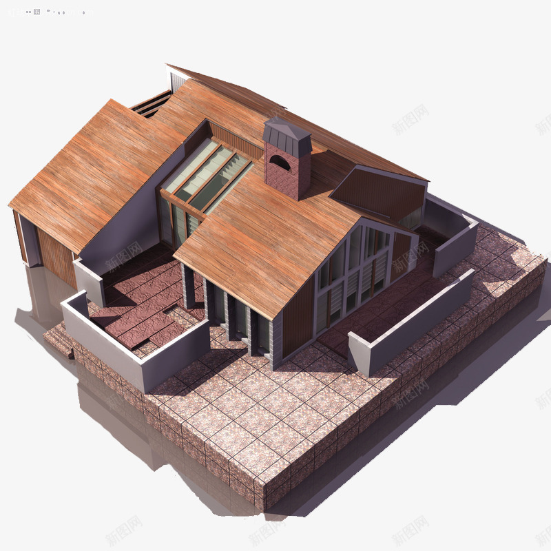 俯瞰房子模型png免抠素材_新图网 https://ixintu.com 建筑 木结构 模型 素材