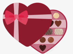 粉红色爱心礼盒巧克力矢量图素材