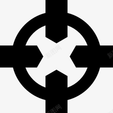 四个箭头指向圆心图标图标