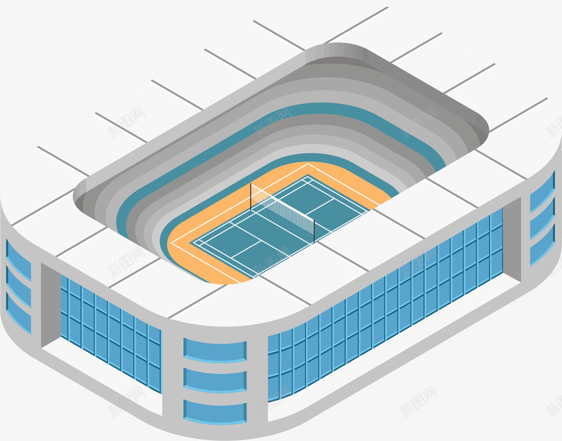 立体效果网球场模型矢量图ai免抠素材_新图网 https://ixintu.com 球场 矢量png 立体球场 立体网球场 网球场 网球场模型 矢量图