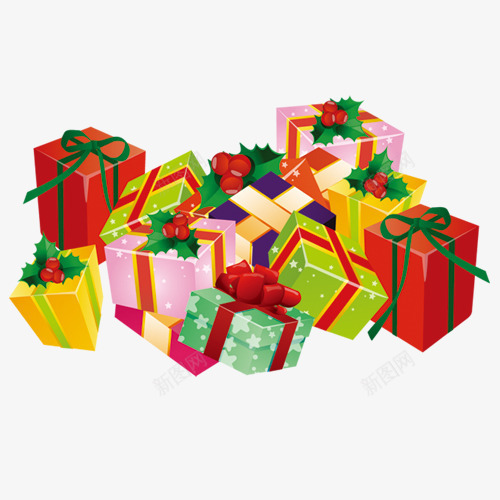 一堆彩色礼盒png免抠素材_新图网 https://ixintu.com 一堆礼品 彩色 礼盒