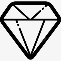 珍贵的概述钻石的轮廓图标高清图片