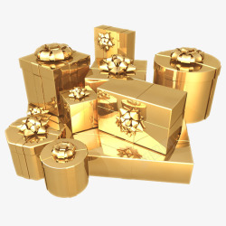金色精致礼盒素材