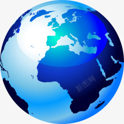 唯美大洲手绘蓝色地球高清图片