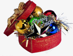 心形的装饰品心形圣诞装饰品礼盒高清图片