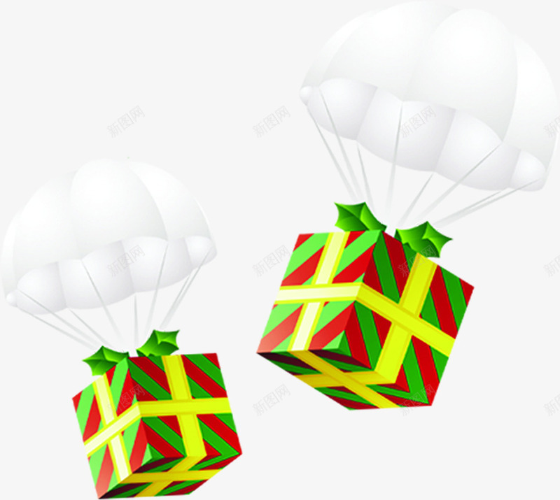 白色降落伞礼盒创意png免抠素材_新图网 https://ixintu.com 创意 白色 礼盒 降落伞
