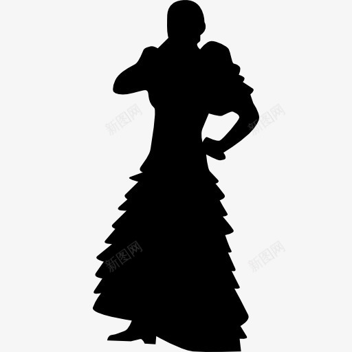 弗拉门戈女性穿着长裙图标png_新图网 https://ixintu.com 人的剪影 女人 女性 弗拉门戈 弗拉门戈的图标 形状 模型 舞者