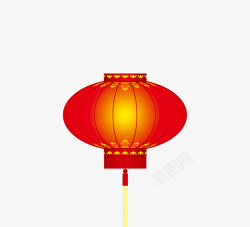 红色中国风卡通灯笼素材