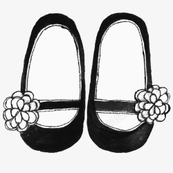 鞋子黑白简笔画素材