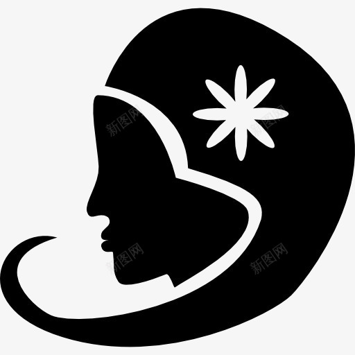 处女座女人的头部形状象征图标png_新图网 https://ixintu.com 占星术 女 女人的头 星座生肖包 标志 符号