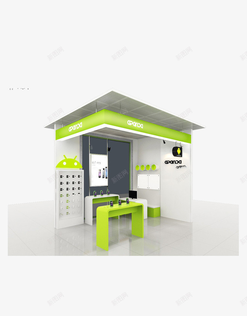客户体验店png免抠素材_新图网 https://ixintu.com 体验店 客户体验 客户体验店 小型的 手机产品 模型 绿色的