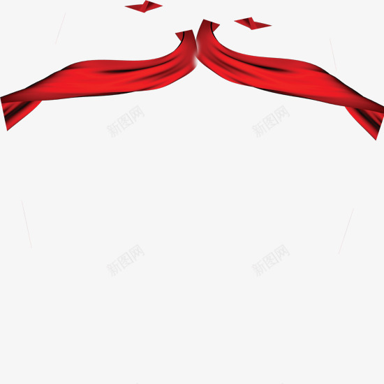 上边框红丝绸挂饰png免抠素材_新图网 https://ixintu.com 丝绸 大红色 婚庆 柔和