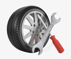 轮胎和修理工具素材