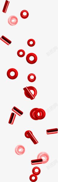 红色个性时尚圆圈装饰素材