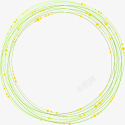 交织圆环绿色圆圈线条框架素材