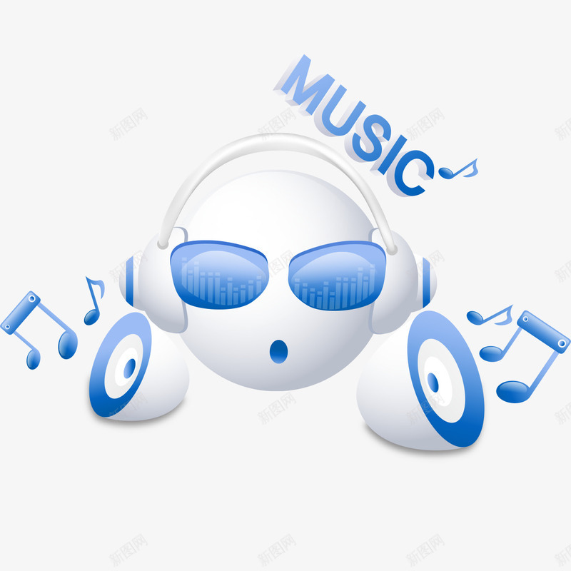 蓝色音响耳机模型png免抠素材_新图网 https://ixintu.com 耳机 耳机模型 蓝色音响 音响模型