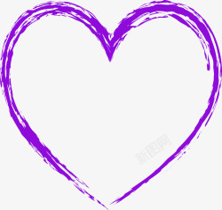 紫色线条爱心素材