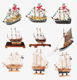 古代木船帆船模型高清图片