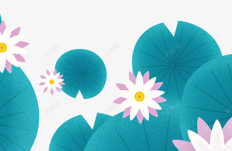 夏季蓝色手绘荷叶psd免抠素材_新图网 https://ixintu.com 中国风 叶子 夏季 夏季蓝色手绘荷叶 手绘 荷叶 荷花 蓝色 鲜花