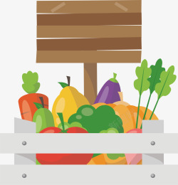 蔬菜食材木板标题框矢量图素材