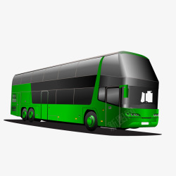 绿色大巴卡通绿色的大巴汽车矢量图高清图片