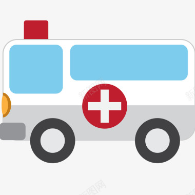 医院救护车插画矢量图图标图标