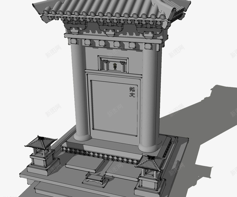 墓碑3D模型png免抠素材_新图网 https://ixintu.com 墓碑 模型 绘图 艺术设计