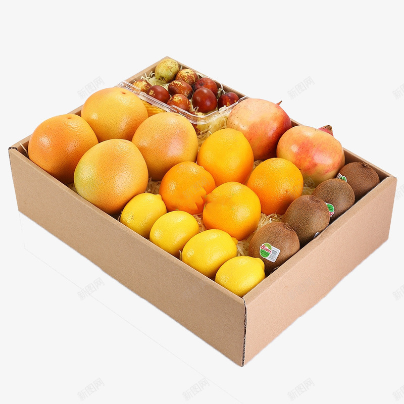 水果拼盒png免抠素材_新图网 https://ixintu.com 柠檬 橙子 水果 礼盒