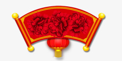 扇形牡丹花扇形高清图片