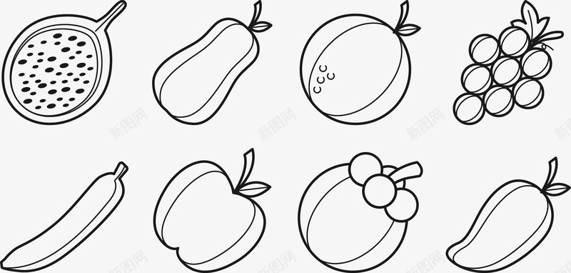 黑白水果png免抠素材_新图网 https://ixintu.com 俯拍水果 俯视图 俯视拍摄 水果 黑白